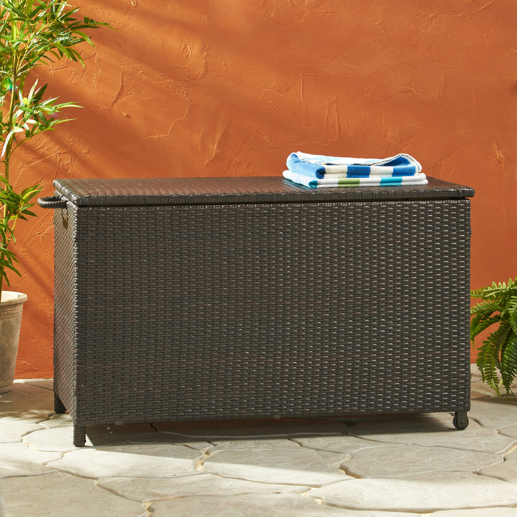 Brown Wicker Storage Bin NH714832 Noble House Furniture