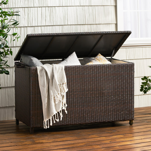 Brown Wicker Storage Bin NH714832 Noble House Furniture