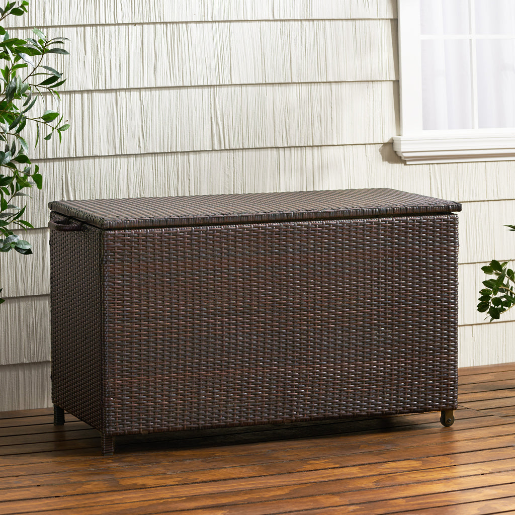 Brown Wicker Storage Bin NH714832 Noble House Furniture