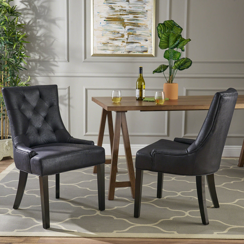 Traditional Microfiber Dining Chairs (Set of 2) - NH948403