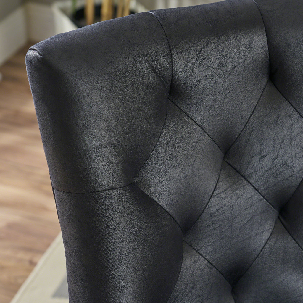 Hourglass Microfiber Dining Chairs (Set of 4) NH987213 Noble House