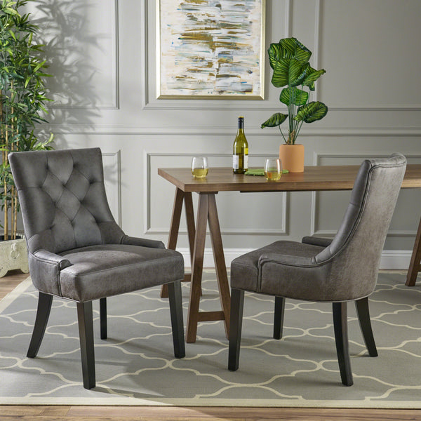 Traditional Microfiber Dining Chairs (Set of 2) NH948403 Noble