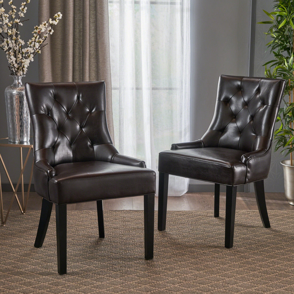 Tufted Leather Dining Chairs (Set of 2) NH954832 NobleHouseFurniture