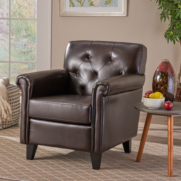 Tufted Rolled Arm Club Chair - NH795832