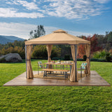 Outdoor Curtains With Mosquito Netting 10 x 10 Foot Gazebo - NH039492