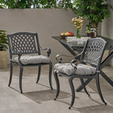 Allee Outdoor Dining Chair with Cushion (Set of 2)