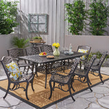 Outdoor 64" - 81" 8-Seater Dining Set with Expandable Table - NH745703