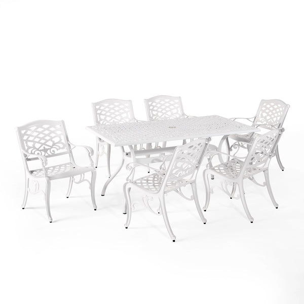 Traditional Outdoor Aluminum 7 Piece Dining Set - NH033213