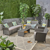 Outdoor 7 Seater Wicker Chat Set - NH244503