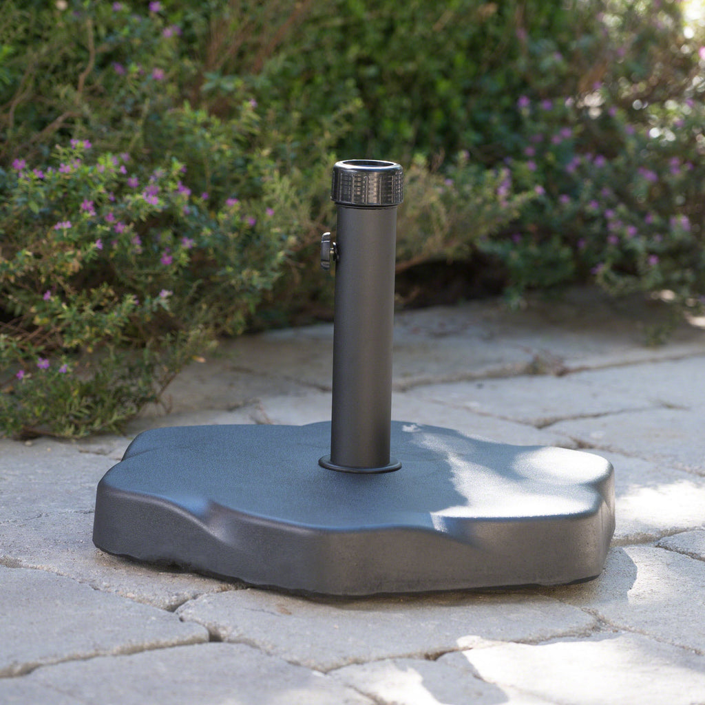 Hexagon Black Concrete Umbrella Base