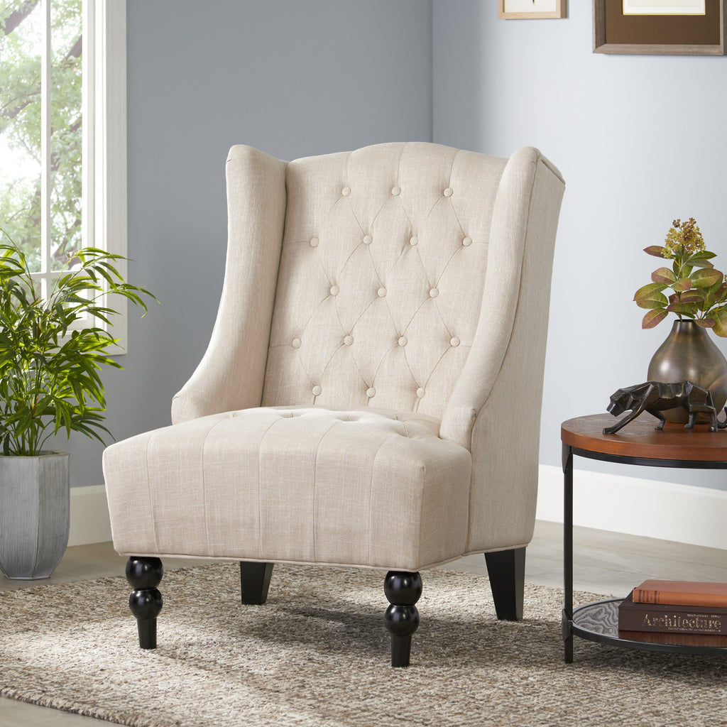 Fabric High Back Wingback Accent Chair NH678992 Noble House Furniture