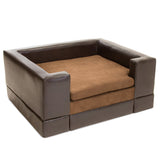 Contemporary Leather Cushioned Frame Dog Bed - NH861592