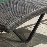 Outdoor Gray Wicker Adjustable Chaise Lounge - NH881692