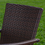 Outdoor 3 Piece Acacia Wood/ Wicker Bistro Set with Cushions, Teak Finish and Brown with Crème - NH103403