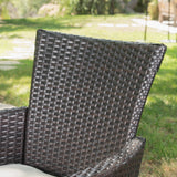 Outdoor 3Pc Wicker Bistro Set w/ Water Resistant Cushions - NH876003