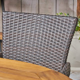 Outdoor 7-Piece Acacia Wood Dining Set with Wicker Chairs and Cusions - NH960603