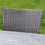 Outdoor 7 Piece Wicker Dining Set with Concrete Dining Table - NH290403