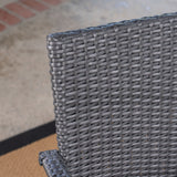 Outdoor 3 Piece Wood and Wicker Bistro Set, Gray and Gray - NH961503
