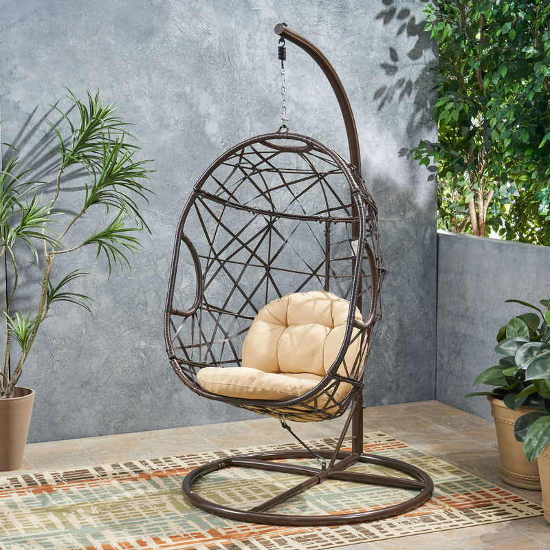 Indoor/Outdoor Wicker Hanging Teardrop / Egg Chair (Stand Not Included) - NH395213