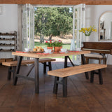 Farmhouse 4 Seater Benches & Table Picnic Dining Set - NH739992
