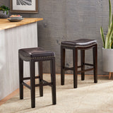 Contemporary Studded Fabric Counter Stool (Set of 2) - NH839013
