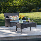 Outdoor Wicker Loveseat and Coffee Table Set - NH753303