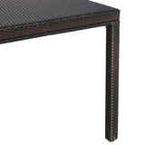 Outdoor Multibrown Wicker Rectangular Dining Table - NH872003