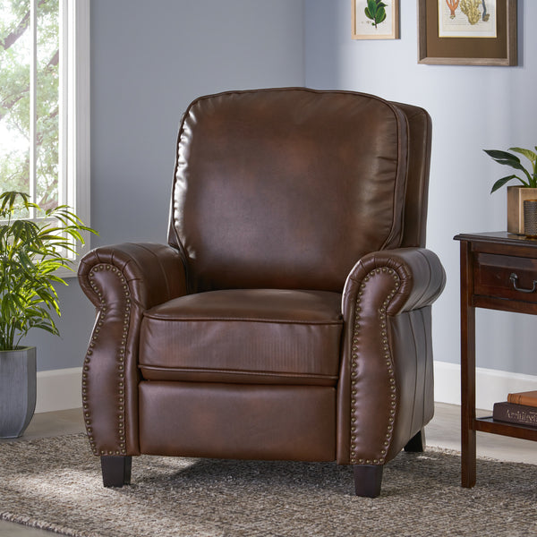 Brown Leather Cigar Recliner - NH216692
