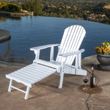 Outdoor Reclining Wood Adirondack Chair with Footrestst - NH256692