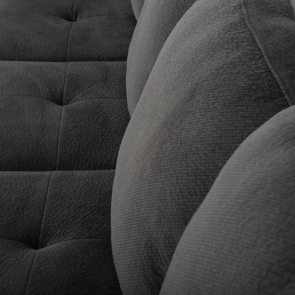 3piece Charcoal Fabric Sectional Sofa Set NH413692 Noble House