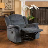 Contemporary Gray Fabric Glider Recliner - NH944692