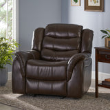 Brown PU Leather Glider Recliner Club Chair - NH644692