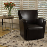 Bonded Leather Wingback Swivel Club Chair - NH504892