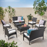 Outdoor 8 Seater Wicker Chat Set with Cushions - NH409903