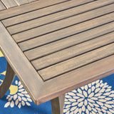 Outdoor Acacia Wood Rectangular Dining Table, Gray - NH290503