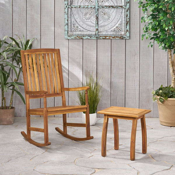 Acacia wood discount rocking chair set