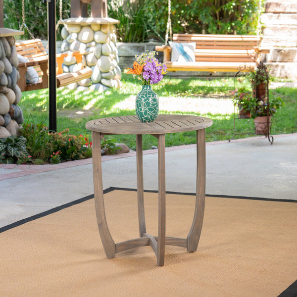 Outdoor Acacia Wood Bistro Table, Gray - NH531503