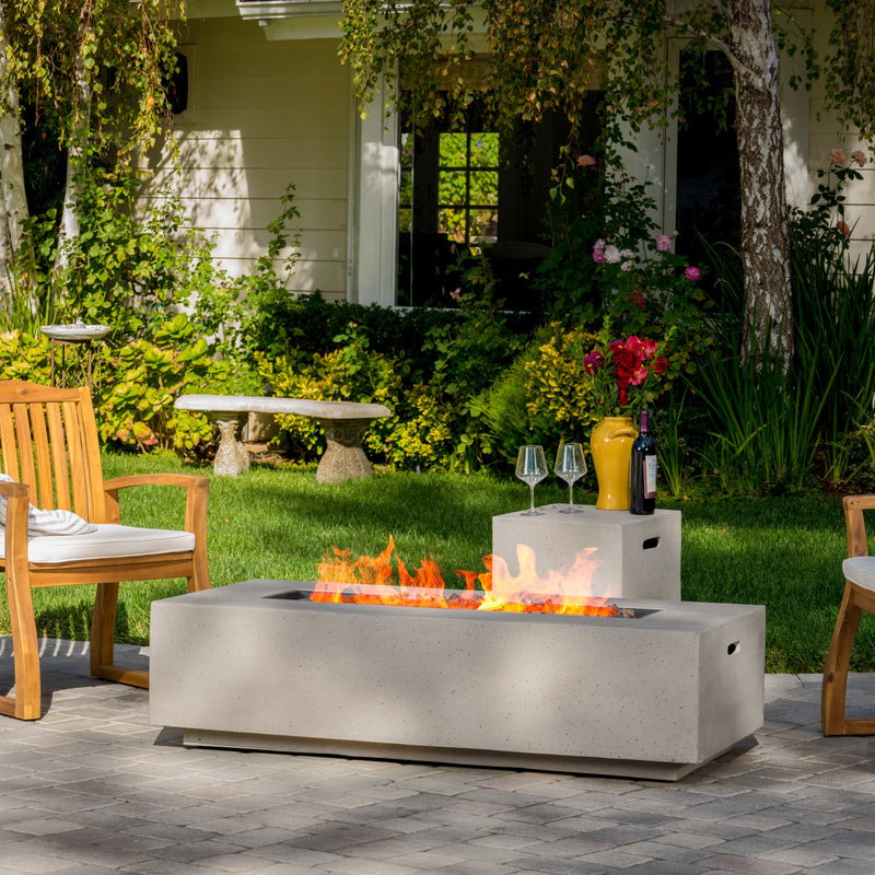 Outdoor Fire Table with Lava Rocks & Tank Holder - NH666692