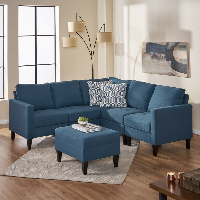 Fabric Sectional Couch with Ottoman - NH811003