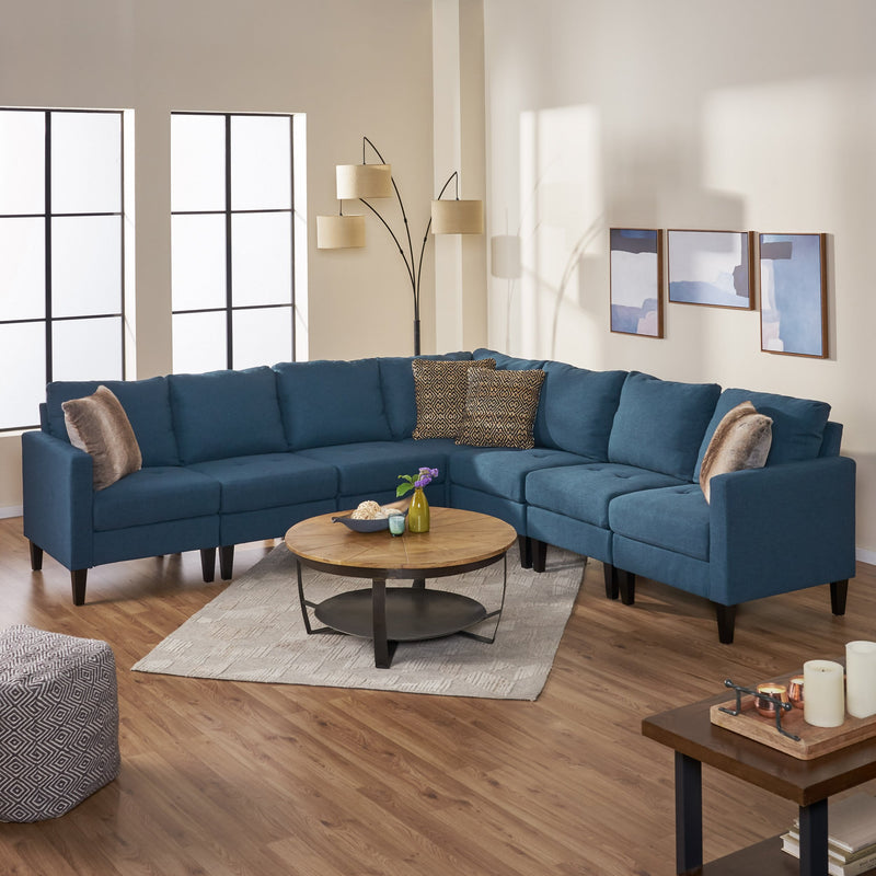 7 Piece Versatile Fabric Sectional Couch - NH755003