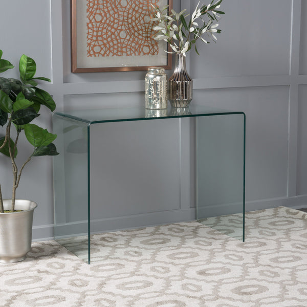 Modern Rectangular Tempered Glass Console Table - NH227692