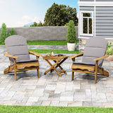Outdoor 2 Seater Acacia Wood Chat Set with Water Resistant Cushions - NH010313