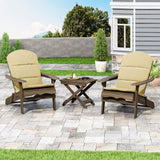 Outdoor 2 Seater Acacia Wood Chat Set with Water Resistant Cushions - NH010313