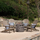 Outdoor 5 Piece Adirondack Chair Set with Fire Pit - NH913403