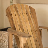 Milan Brown Outdoor Folding Wood Adirondack Chair Set of 2