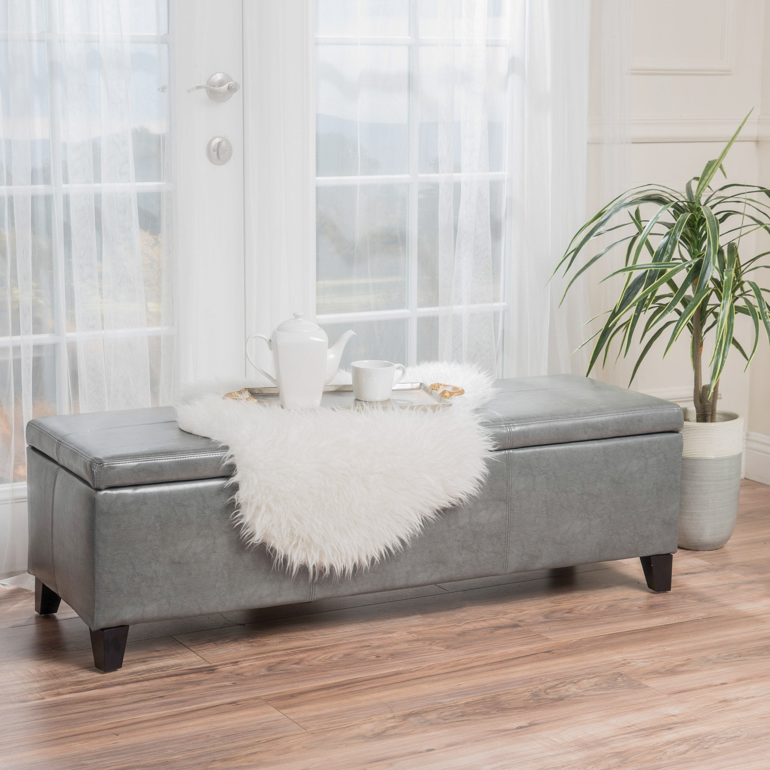 Rectangle Leather Storage Ottoman Bench - NH448692 Rectangle Leather Storage Ottoman Bench - NH448692