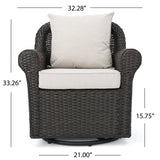 Outdoor Wicker Swivel Rocking Chair w/Water Resistant Cushions - NH442003