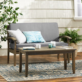 Outdoor Acacia Wood Loveseat and Coffee Table - NH698503