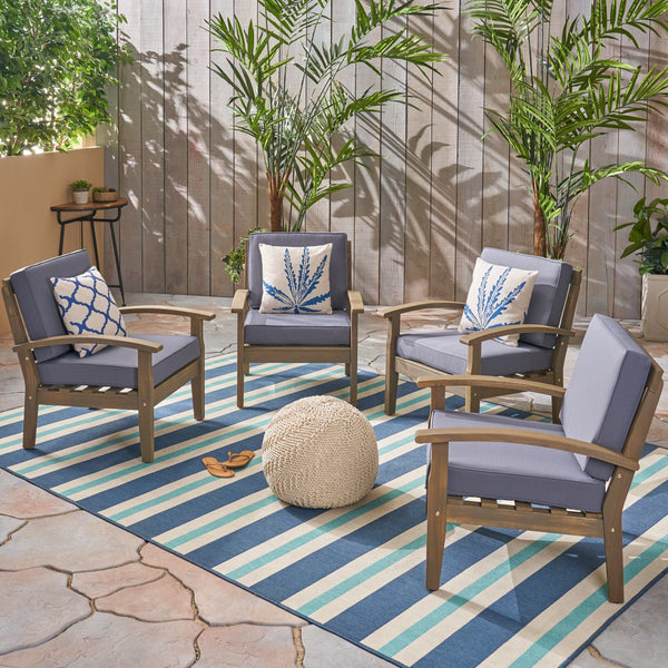 Outdoor Wooden Club Chairs (Set of 4) - NH488503