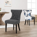 Traditional Two Toned Fabric Dining Chair (set of 2) - NH376503